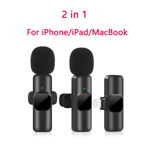 Wireless Lavalier Microphone Portable Audio Video Recording Mini Mic For iPhone Android Long battery life Live Broadcast