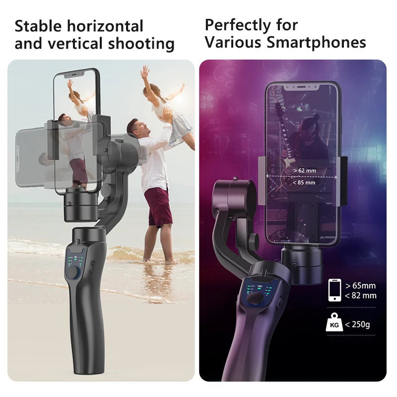 QAML F8 Handheld 3-Axis Gimbal Phone Holder Anti Shake Video Record Stabilizer for Xiaomi iPhone Cellphone Smartphone