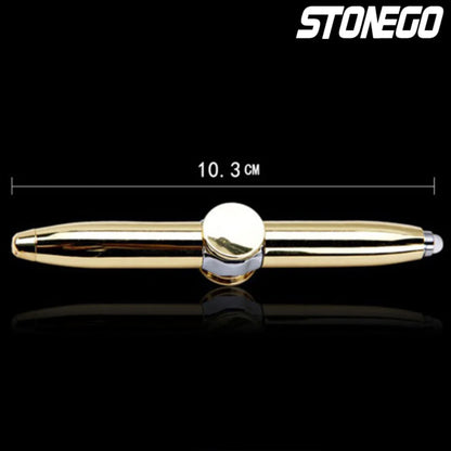 STONEGO Relieve Stress Spinner Pen Gyroscope Decompression Light Ball Pen Shape Finger Gyro Writing Pen