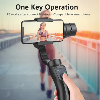 QAML F8 Handheld 3-Axis Gimbal Phone Holder Anti Shake Video Record Stabilizer for Xiaomi iPhone Cellphone Smartphone