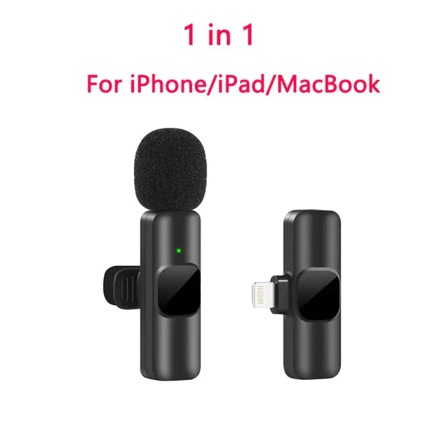 Wireless Lavalier Microphone Portable Audio Video Recording Mini Mic For iPhone Android Long battery life Live Broadcast