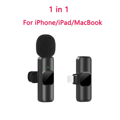 Wireless Lavalier Microphone Portable Audio Video Recording Mini Mic For iPhone Android Long battery life Live Broadcast